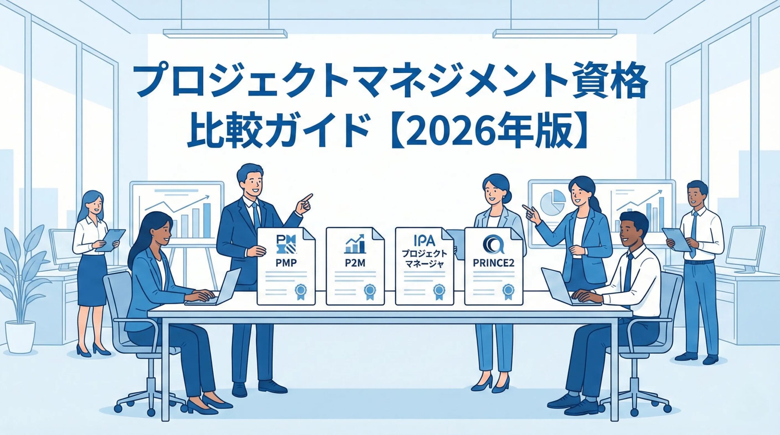【2026年版】プロジェクトマネジメント資格一覧と研修比較｜PMP®資格・P2M・IPA・PRINCE2®の受験要件・費用・難易度を徹底解説